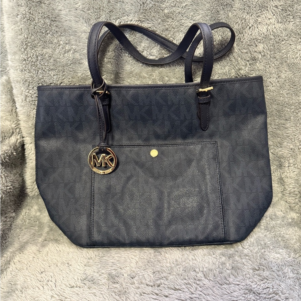 Michael Kors Dark Blue Signature Tote